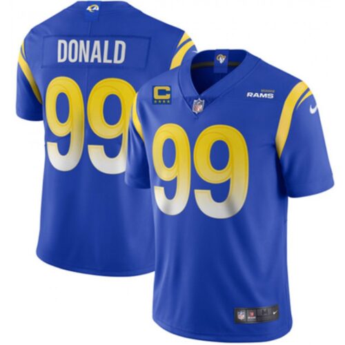 68613e40aaabc_1 Men's Los Angeles Rams #99 Aaron Donald 2022 Royal With 4-star C Patch Vapor Untouchable Limited Stitched Jersey