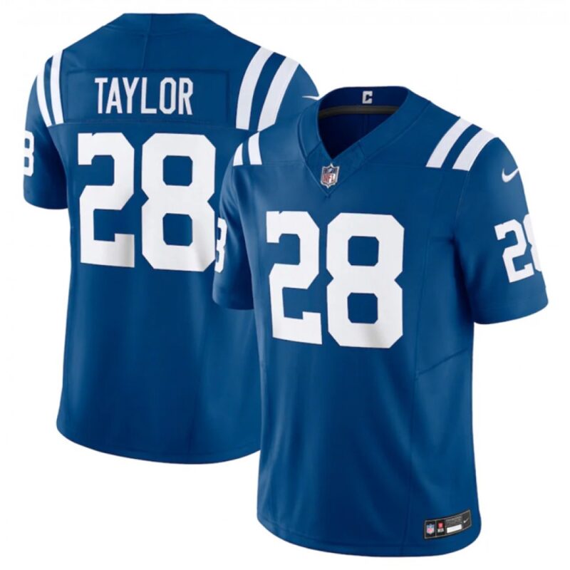68613e49cb5c2_1 Men's Indianapolis Colts #28 Jonathan Taylor Blue 2023 F.U.S.E Vapor Untouchable Stitched Football Jersey