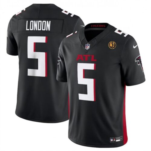 68613e76ec91b_1 Men's Atlanta Falcons #5 Drake London Black 2023 F.U.S.E. With John Madden Patch Vapor Limited Stitched Football Jersey