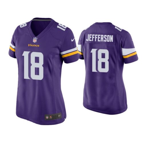 68613e7b51f8c_1 Women's Minnesota Vikings #18 Justin Jefferson Purple Stitched Jersey(Run Small)