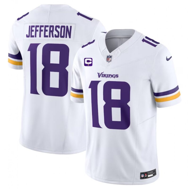 68613e81ea4ba_1 Men's Minnesota Vikings #18 Justin Jefferson White 2023 F.U.S.E. With 1-Star C Patch Vapor Untouchable Limited Stitched Jersey
