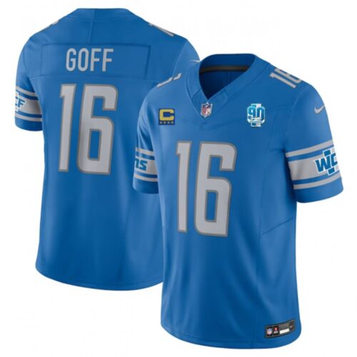 68613e91a7655_1 Men's Detroit Lions #16 Jared Goff Blue 2023 F.U.S.E. With 1-Star C Patch And 90th Anniversary Patch Vapor Untouchable Limited Stitched Jersey
