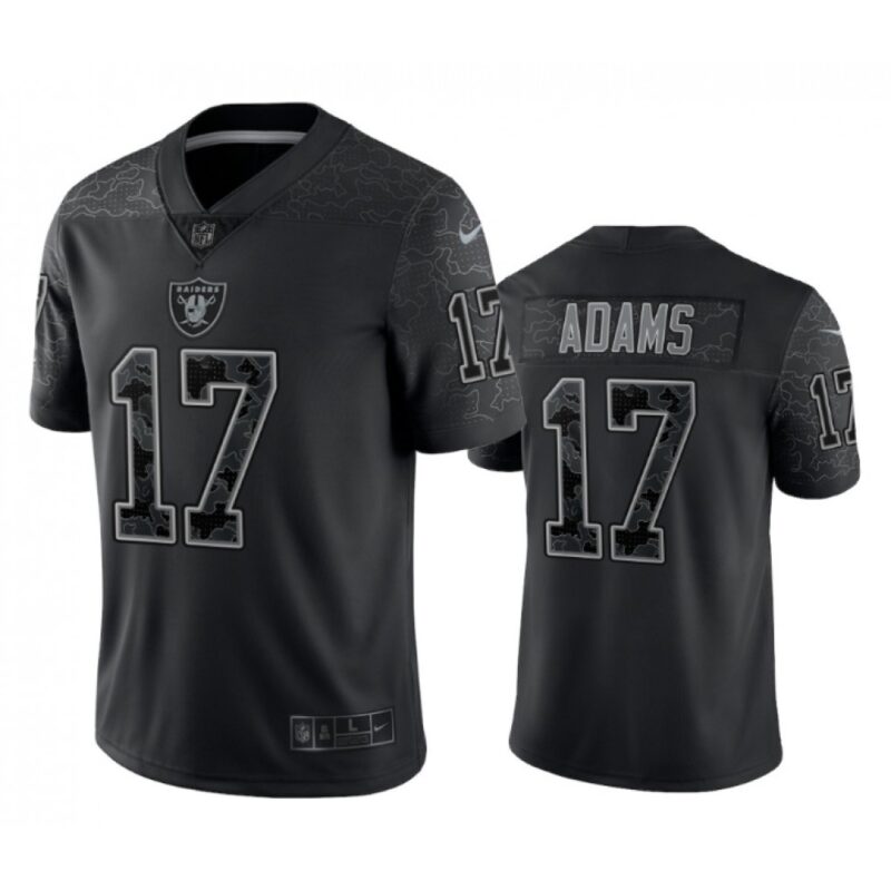68613eaeac722_1 Youth Las Vegas Raiders #17 Davante Adams Black Reflective Limited Stitched Football Jersey