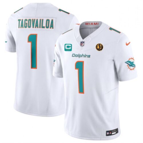 68613eb55303e_1 Men's Miami Dolphins #1 Tua Tagovailoa White 2023 F.U.S.E. With 2-star C Patch And John Madden Patch Vapor Limited Stitched Football Jersey