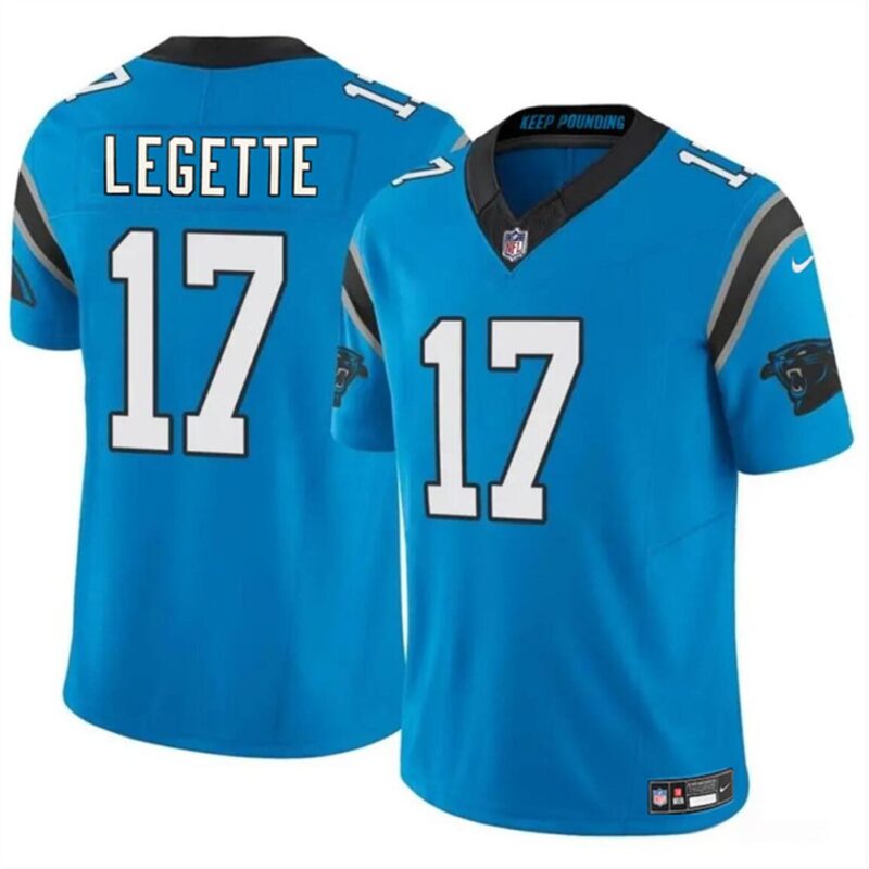 68613ec972eb9_1 Men's Carolina Panthers #17 Xavier Legette Blue 2024 Draft F.U.S.E. Vapor Limited Stitched Football Jersey