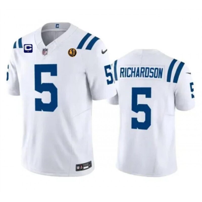 68613ed979dd2_1 Men's Indianapolis Colts #5 Anthony Richardson White 2023 F.U.S.E. 1-star C Patch And With John Madden Patch Vapor Limited Stitched Football Jersey