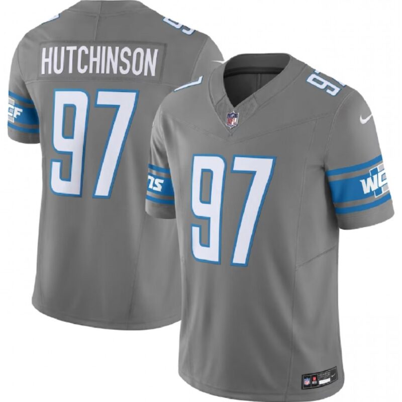 68613eddc3c6e_1 Men's Detroit Lions #97 Aidan Hutchinson Grey 2023 F.U.S.E. Vapor Untouchable Limited Stitched Jersey
