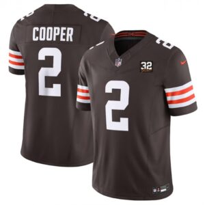 68613ee25b0c6_1 Men's Cleveland Browns #2 Amari Cooper Brown 2023 F.U.S.E. With Jim Brown Memorial Patch Vapor Untouchable Limited Stitched Jersey