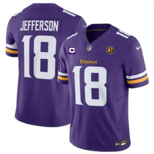 68613f1f492c9_1 Men's Minnesota Vikings #18 Justin Jefferson Purple 2023 F.U.S.E. With 1-star C Patch And John Madden Patch Vapor Limited Stitched Football Jersey