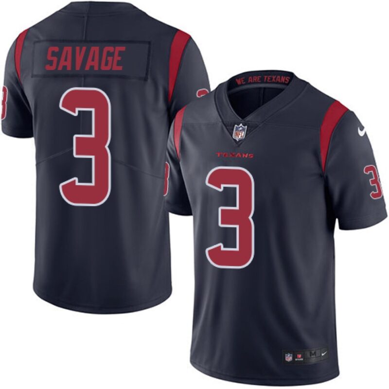 68613f2d031fb_1 Texans #3 Tom Savage Navy Blue Men's Stitched NFL Limited Rush Jersey