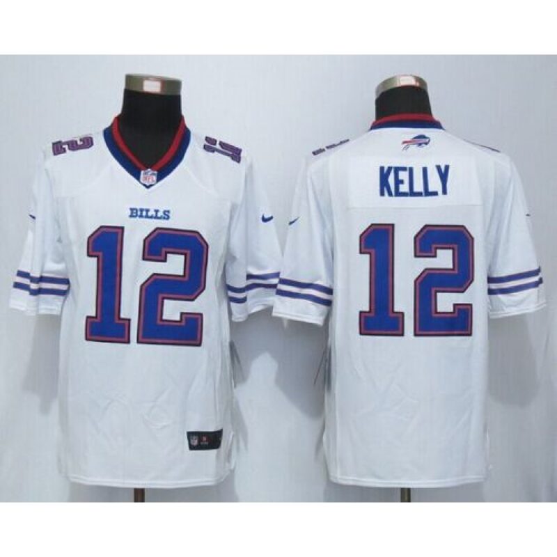 68613f33b8e37_1 Bills #12 Jim Kelly White Men's Stitched NFL Limited Jersey