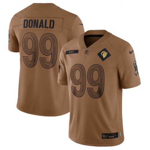 68613f4c58a45_1 Men's Los Angeles Rams #99 Aaron Donald 2023 Brown Salute To Service Limited Stitched Football Jersey