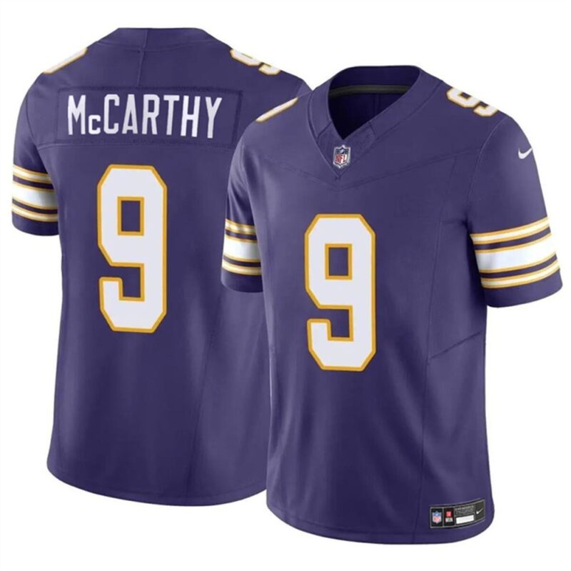 68613f654e6a5_1 Youth Minnesota Vikings #9 J.J. McCarthy Purple 2024 Draft F.U.S.E. Throwback Vapor Untouchable Limited Stitched Jersey