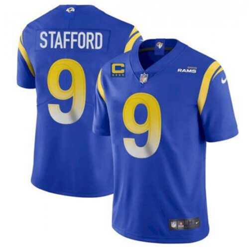 68613f74e0a56_1 Men's Los Angeles Rams #9 Matthew Stafford 2022 Royal With 4-star C Patch Vapor Untouchable Limited Stitched Jersey