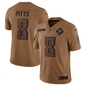68613fcf01e27_1 Men's Atlanta Falcons #8 Kyle Pitts 2023 Brown Salute To Setvice Limited Stitched Football Jersey
