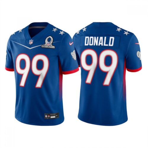 68613fe7d4060_1 Men's Los Angeles Rams #99 Aaron Donald 2022 Royal Pro Bowl Stitched Jersey