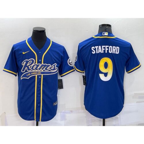 6861400c0a7d8_1 Men's Los Angeles Rams #9 Matthew Stafford Royal With Patch Cool Base Stitched Baseball Jersey