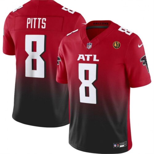 6861403dbbc0d_1 Men's Atlanta Falcons #8 Kyle Pitts Red/Black 2023 F.U.S.E. With John Madden Patch Vapor Limited Stitched Football Jersey