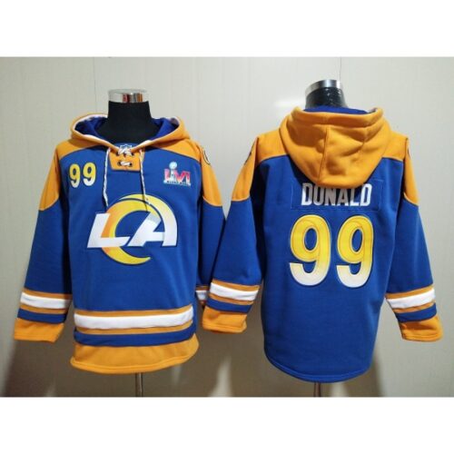 68614046c2234_1 Men's Los Angeles Rams #99 Aaron Donald 2022 Royal Super Bowl LVI Champions Pullover Hoodie