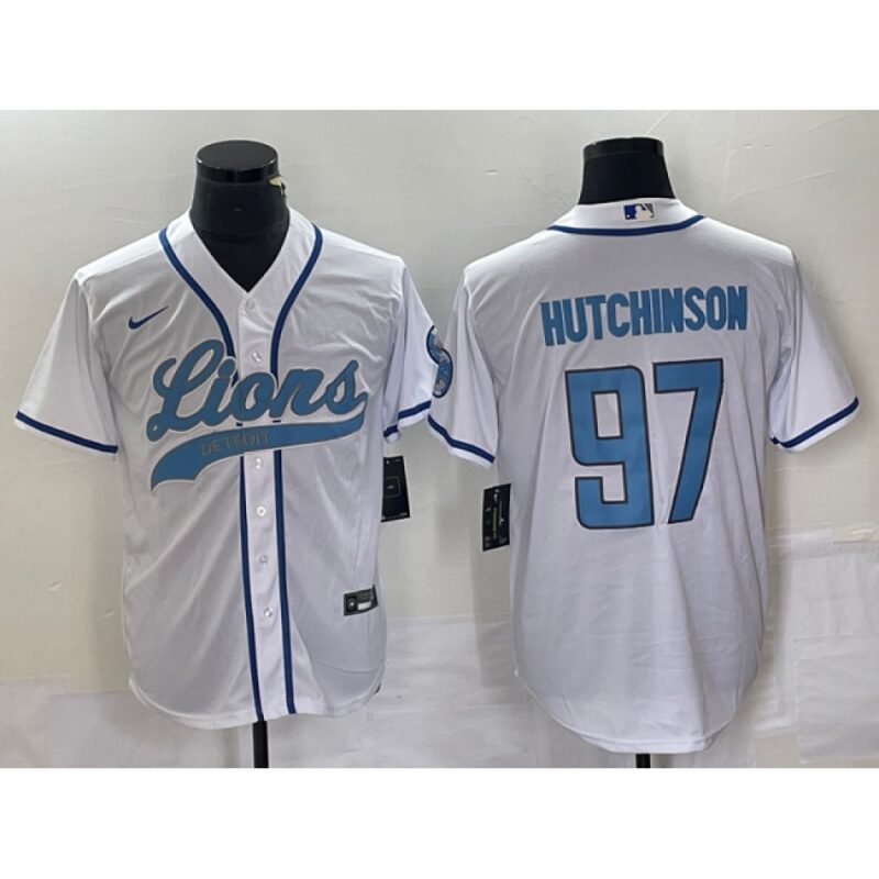 6861405ce48ad_1 Men's Detroit Lions #97 Aidan Hutchinson White Cool Base Stitched Baseball Jersey