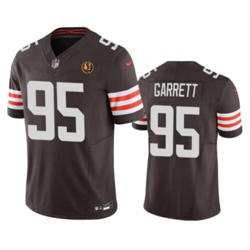 686140886252c_1 Men's Cleveland Browns #95 Myles Garrett Brown 2023 F.U.S.E. With John Madden Patch Vapor Limited Stitched Football Jersey