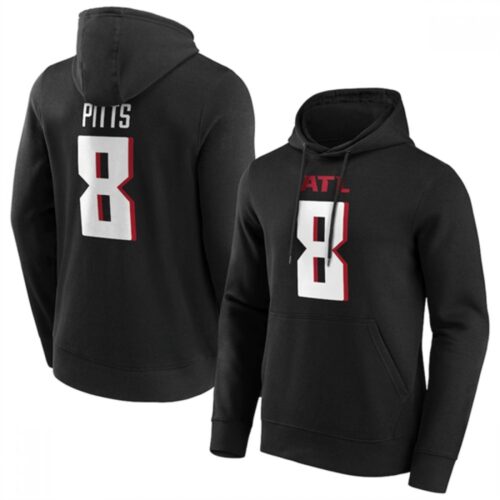 6861409163766_1 Men's Atlanta Falcons #8 Kyle Pitts Black Hoodie
