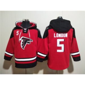 686140bd347c0_1 Men's Atlanta Falcons #5 Drake London Red Ageless Must-Have Lace-Up Pullover Hoodie