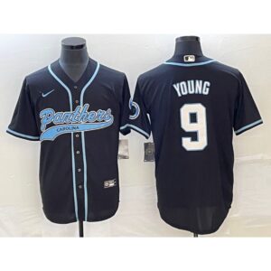 686140cc76c36_1 Men's Carolina Panthers #9 Bryce Young Black With Patch Cool Base Stitched Baseball Jersey