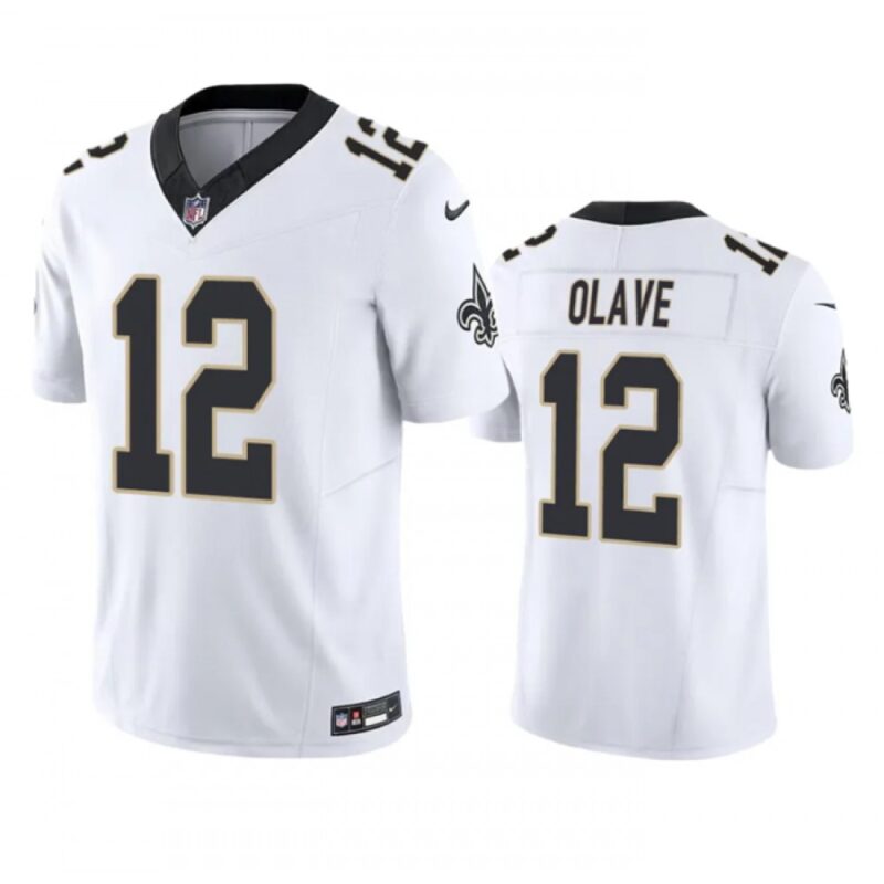 686140fab4621_1 Men's New Orleans Saints #12 Chris Olave White 2023 F.U.S.E. Vapor Untouchable Limited Stitched Jersey