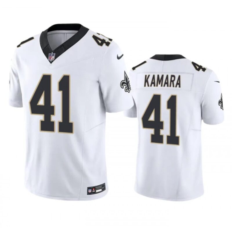 6861413b74b9a_1 Men's New Orleans Saints #41 Alvin Kamara White 2023 F.U.S.E. Vapor Untouchable Limited Stitched Jersey
