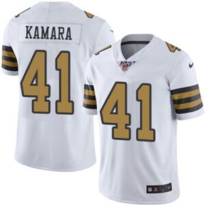 6861414208b5c_1 Men's New Orleans Saints #41 Alvin Kamara White 2019 100th Season Color Rush Limited Stitched NFL Jersey