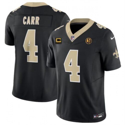 6861415ceb930_1 Men's New Orleans Saints #4 Derek Carr Black 2023 F.U.S.E. With 4-star C Patch And John Madden Patch Vapor Limited Stitched Football Jersey