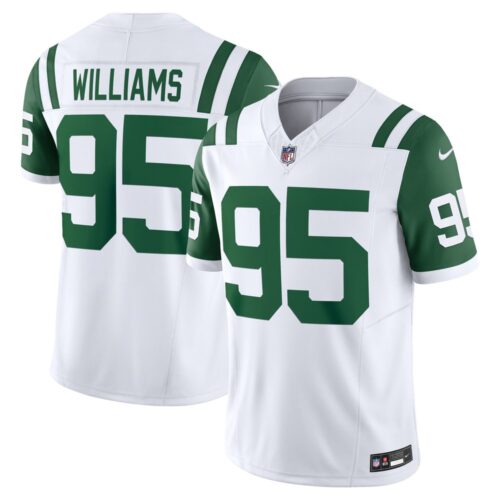 6861416eebc79_1 Men's New York Jets Quinnen Williams White Classic Alternate Vapor F.U.S.E. Limited Jersey
