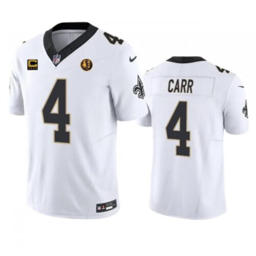 686141711d936_1 Men's New Orleans Saints #4 Derek Carr White 2023 F.U.S.E. With 4-star C Patch And John Madden Patch Vapor Limited Stitched Football Jersey