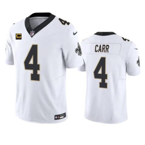 6861417de8c7a_1 Men's New Orleans Saints #4 Derek Carr White 2023 F.U.S.E. With 4-Star C Patch Vapor Untouchable Limited Stitched Jersey