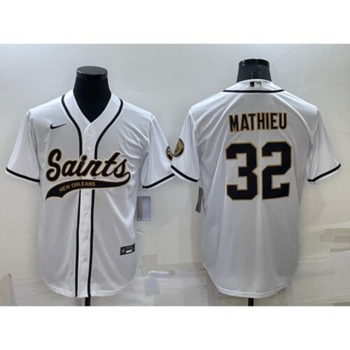686141966c5a2_1 Men's New Orleans Saints #32 Tyrann Mathieu White Cool Base Stitched Baseball Jersey