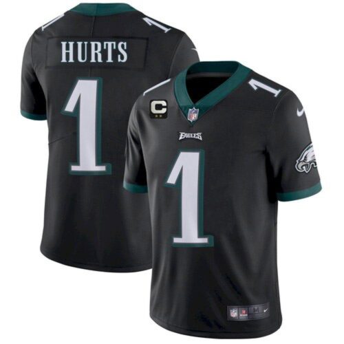 686141b40bbfb_1 Men's Philadelphia Eagles #1 Jalen Hurts 2022 Black With 2-star C Patch Vapor Untouchable Limited Stitched Jersey