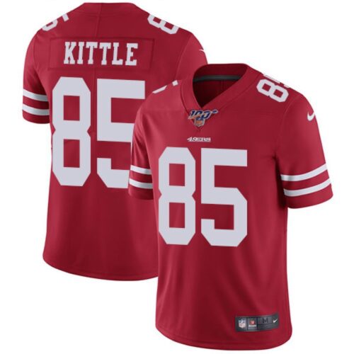 686141f60a47d_1 Men's San Francisco 49ers #85 George Kittle Red 2019 100th season Vapor Untouchable Limited Stitched NFL Jersey
