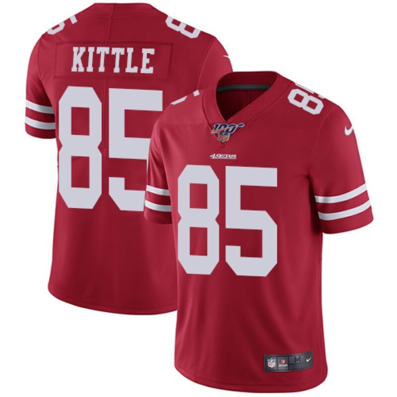 686141f60a47d_1 Men's San Francisco 49ers #85 George Kittle Red 2019 100th season Vapor Untouchable Limited Stitched NFL Jersey
