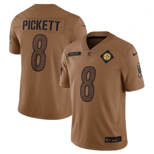6861420ec3df9_1 Men's Pittsburgh Steelers #8 Kenny Pickett 2023 Brown Salute To Service Limited Jersey