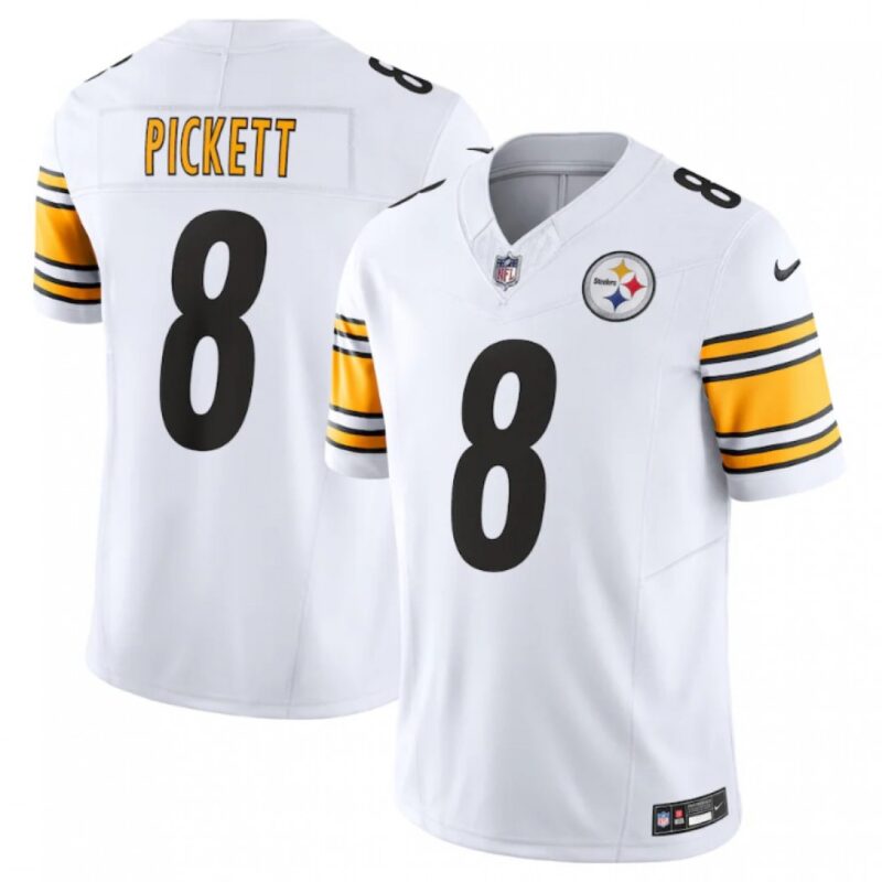 68614210e453f_1 Men's Pittsburgh Steelers #8 Kenny Pickett White 2023 F.U.S.E. Vapor Untouchable Limited Jersey