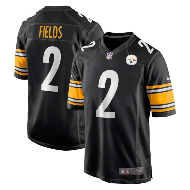 6861421337c85_1 Men's Pittsburgh Steelers Justin Fields Black Game Player Jersey