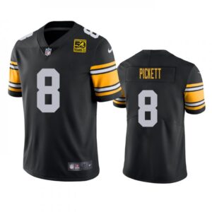 686142155b175_1 Men's Pittsburgh Steelers #8 Kenny Pickett Black 2023 50th Anniversary Vapor Untouchable Limited Jersey