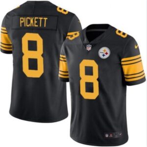 6861422a05bb9_1 Men's Pittsburgh Steelers #8 Kenny Pickett Black Color Rush Stitched Jersey