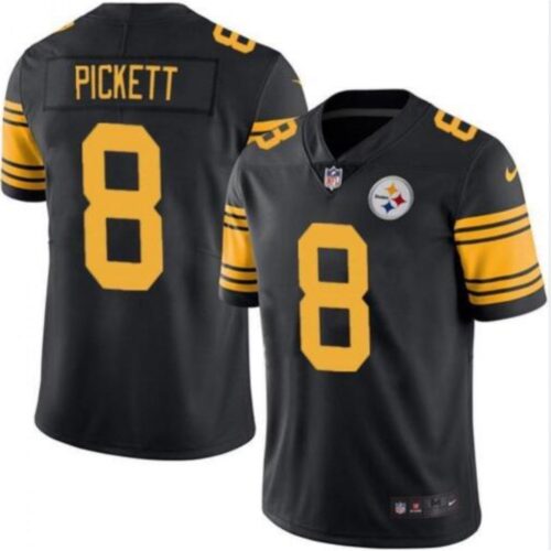 6861422a05bb9_1 Men's Pittsburgh Steelers #8 Kenny Pickett Black Color Rush Stitched Jersey