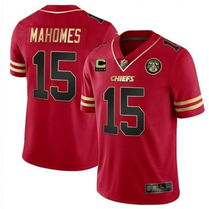 6861425d496ec_1 Men's Kansas City Chiefs #15 Patrick Mahomes Red Gold With C Patch Stitched Football Jersey