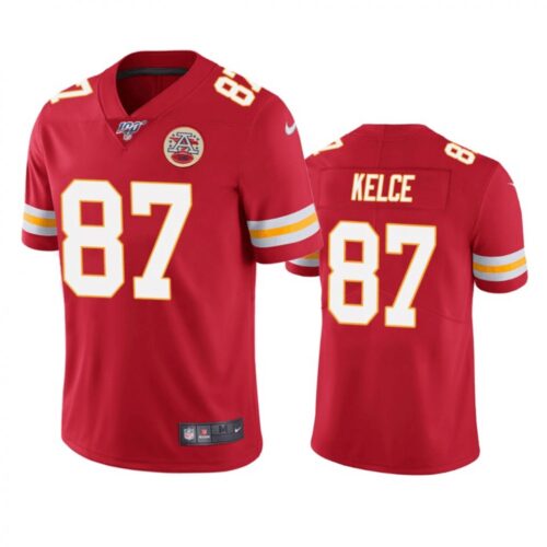 6861425f8c3d9_1 Men's Kansas City Chiefs #87 Travis Kelce Red 2019 100th Season Vapor Untouchable Limited Stitched NFL Jersey