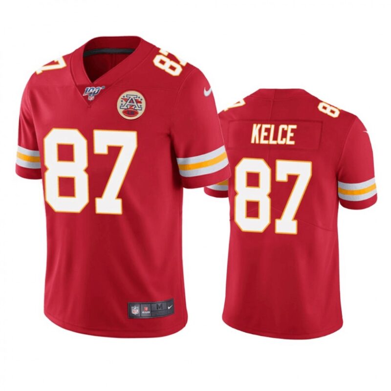 6861425f8c3d9_1 Men's Kansas City Chiefs #87 Travis Kelce Red 2019 100th Season Vapor Untouchable Limited Stitched NFL Jersey
