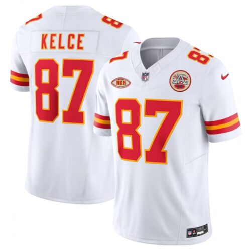 6861426453409_1 Men's Kansas City Chiefs #87 Travis Kelce White 2023 F.U.S.E. With "NKH" Patch Vapor Untouchable Limited Stitched Jersey