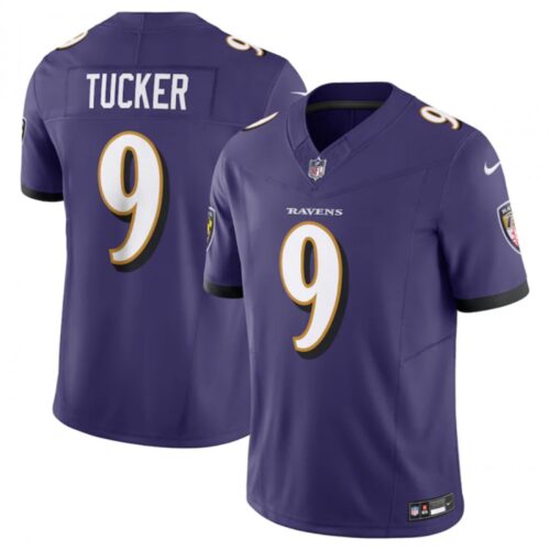 6861426f91edc_1 Men's Baltimore Ravens #9 Justin Tucker Purple 2023 F.U.S.E Vapor Jersey
